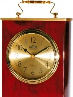 HODINY MPM Stolové hodiny MPM, 2839.55, gold - gaštan, 18cm