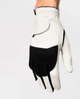 rukavice Pánska golfová rukavica Resistance pre ľavákov bielo-čierna