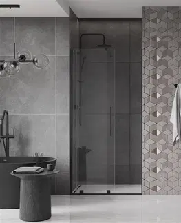 Sprchovacie kúty MEXEN/S - Velár posuvné sprchové dvere 110, transparent, čierna 871-110-000-01-70
