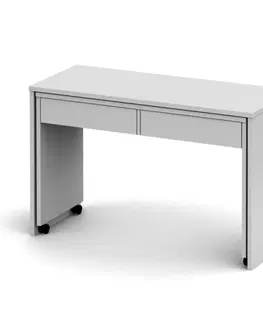 Písacie a pracovné stoly KONDELA Versal New rozkladací pc stolík biela