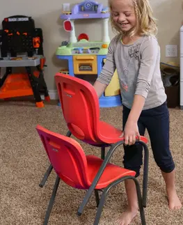 Detské záhradné posedenie Detská stolička HDPE Dekorhome Zelená
