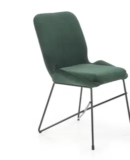 Jedálenské stoličky HALMAR K454 jedálenská stolička tmavozelená / čierna