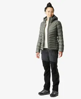 bundy a vesty Dámska páperová bunda MT500 na horskú turistiku s kapucňou do -10 °C