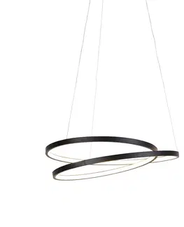 Zavesne lampy Dizajnové závesné svietidlo čierne 55cm vrátane LED stmievateľné - Rowan