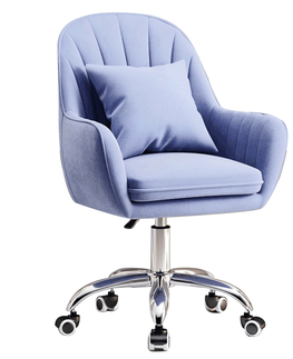 Kancelárske stoličky KONDELA Klian kancelárske kreslo modrá (Velvet) / chróm