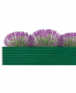 Kvetináče a truhlíky Záhradný kvetináč pozinkovaná oceľ 320x40x45 cm Dekorhome Zelená