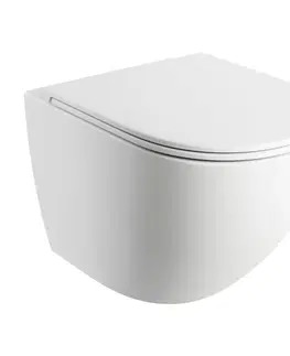 Záchody OMNIRES - OTTAWA bezrámové závesné WC so sedátkom, 49x36,5 cm, matná biela OTTAWAMWBM