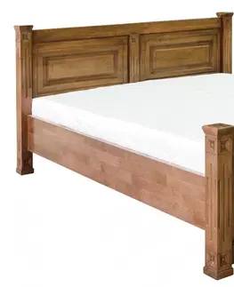 Manželské postele LUXURY drevená posteľ 160 cm, orech