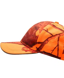 čiapky Poľovnícka šiltovka 500 oranžová maskovacia
