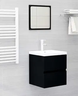 Kúpeľňové skrinky Skrinka pod umývadlo 41 cm Dekorhome Čierna lesk