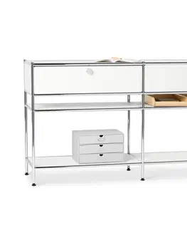 Dressers Kovový konzolový stolík »CN3« s 2 zásuvkami, biely
