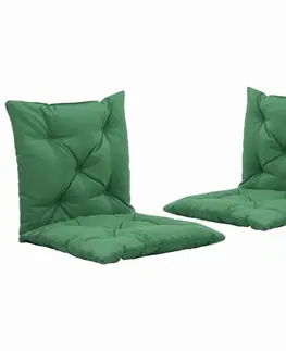 Záhradné sedáky Vodeodolné podušky na záhradné stoličky 2 ks Dekorhome Zelená