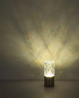 Stolové lampy Globo LED dobíjacia stolová lampa Lunki, matná čierna, výška 19 cm, CCT