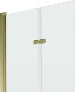 Sprchové dvere MEXEN - Castor vaňová zástena 2-krídlo 80x150 cm, transparent, zlato 892-080-002-50-00