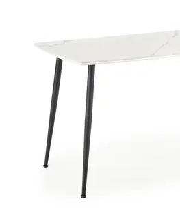 Jedálenské stoly HALMAR Marco jedálenský stôl biely mramor / čierna