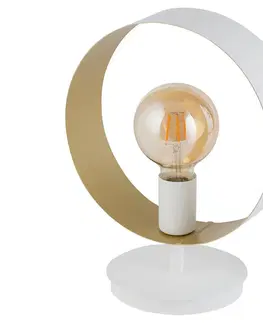 Lampy  Stolná lampa HAPPY 1xE27/60W/230V biela/zlatá 