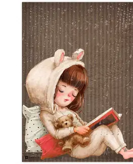 Obrazy do detskej izby Obraz do detskej izby - Dievča s knihou