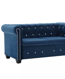 Pohovky a gauče Chesterfield pohovka Dekorhome Modrá