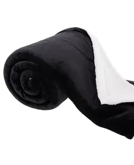 Deky Obojstranná baránková deka, sivá/biela, 200x230cm, ESSENA