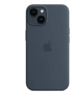 Puzdrá na mobilné telefóny Silikónový zadný kryt pre Apple iPhone 14 s MagSafe, búrkovo modrá MPRV3ZMA
