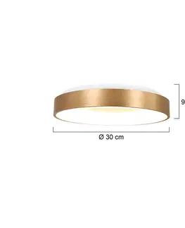 Stropné svietidlá Steinhauer Stropné LED svetlo Ringlede 2 700 K Ø 30 cm zlatá