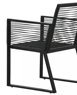 Záhradné kreslá a stoličky Záhradné polyratanové stoličky 2 ks čierna Dekorhome
