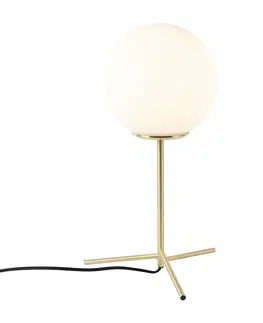 Stolove lampy Stolná lampa v štýle art deco mosadz s opálovým sklom 45,5 cm - Pallon