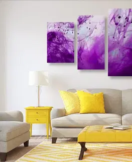 Abstraktné obrazy 5-dielny obraz kúzelná fialová abstrakcia