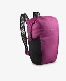 batohy Skladný a nepremokavý cestovný batoh Travel 20 litrov fialový