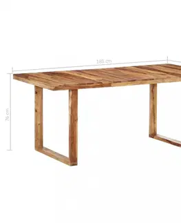Jedálenské stoly Jedálenský stôl masívne drevo Dekorhome 160x80x76 cm