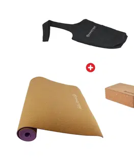 Podložky na cvičenie Akčný jóga set - podložka na jógu + blok + taška