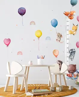 Nálepky na stenu Meter na stenu pre deti - Lietajúce zvieratká a balóny