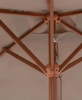 Slnečníky Záhradný slnečník s drevenou tyčou 150 x 200 cm Tehlová
