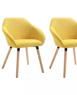 Stoličky Jedálenská stolička látka / drevo Dekorhome Žltá