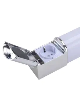 Nástenné svietidlá Ledino Kúpeľňové nástenné LED svetlo Lind D so zásuvkou