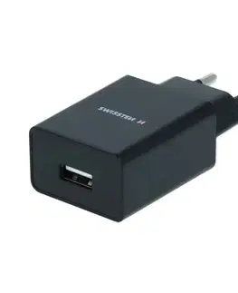 Nabíjačky pre mobilné telefóny Sieťový Adaptér Swissten Smart IC 1 x USB 1A, čierna 22035000