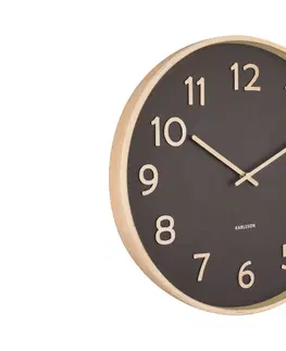 Hodiny Drevené nástenné hodiny Karlsson KA5852, čierna 40cm