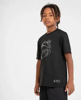 dresy Detské basketbalové tričko TS500 FAST čierne