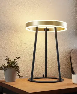 Stolové lampy Lucande Lucande Seppe stolná LED lampa, mosadz