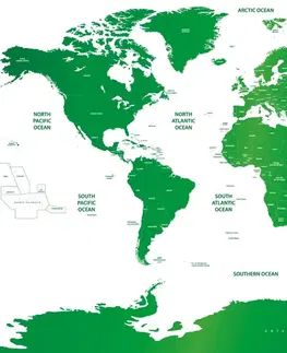 Tapety mapy Tapeta mapa sveta s jednotlivými štátmi v zelenej farbe