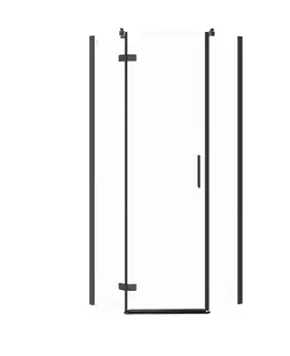 Sprchovacie kúty CERSANIT - Päťuholný sprchovací kút JOTA 80X80X195, ĽAVÝ, priehľadné sklo, čierny S160-012