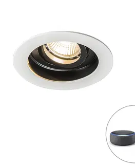 Zapustene svietidla Inteligentné zapustené bodové biele s oceľou vrátane Wifi GU10 - Rondoo