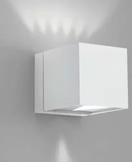 Nástenné svietidlá Milan Iluminación Milan Dau nástenné svetlo tvar kocky up-down biele