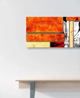Abstraktné obrazy Obraz oranžová kvetinová abstrakcia