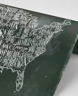 Tapety mapy Tapeta náučná mapa USA s jednotlivými štátmi