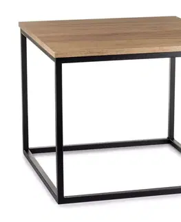 Konferenčné stoly HowHomely Konferenčný stolík KVADRATO 50x61 cm čierna 