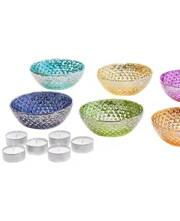 Kvetináče, hrantíky a dekorácie Plávajúce sklenené misky Natare s čajovými sviečkami, súprava 6 ks