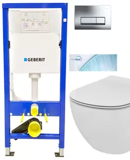 Kúpeľňa GEBERIT DuofixBasic s chrómovým tlačidlom DELTA51 + WC Ideal Standard Tesi so sedadlom SoftClose, AquaBlade 458.103.00.1 51CR TE1