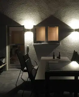 Vonkajšie nástenné svietidlá Lucande Betónovo-sivé vonkajšie LED svietidlo Riak