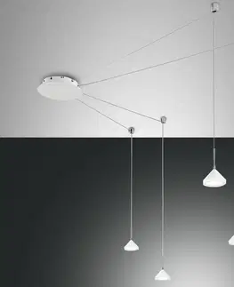 Závesné svietidlá Fabas Luce Závesné LED svietidlo Isabella, 4-plameňové, biela
